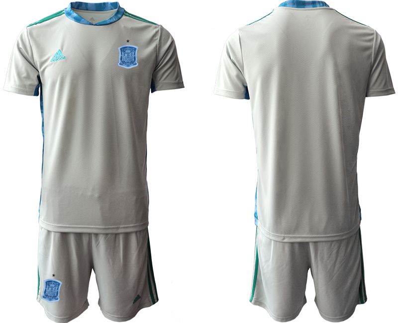 Men 2021 World Cup National Spain gray goalkeeper Soccer Jerseys